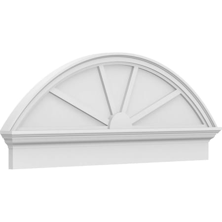 Ekena Millwork Segment Arch 4 Spoke Architectural Grade PVC Combination Pediment, 48"W x 18-7/8"H x 2-3/4"P PEDPC048X190SEG04
